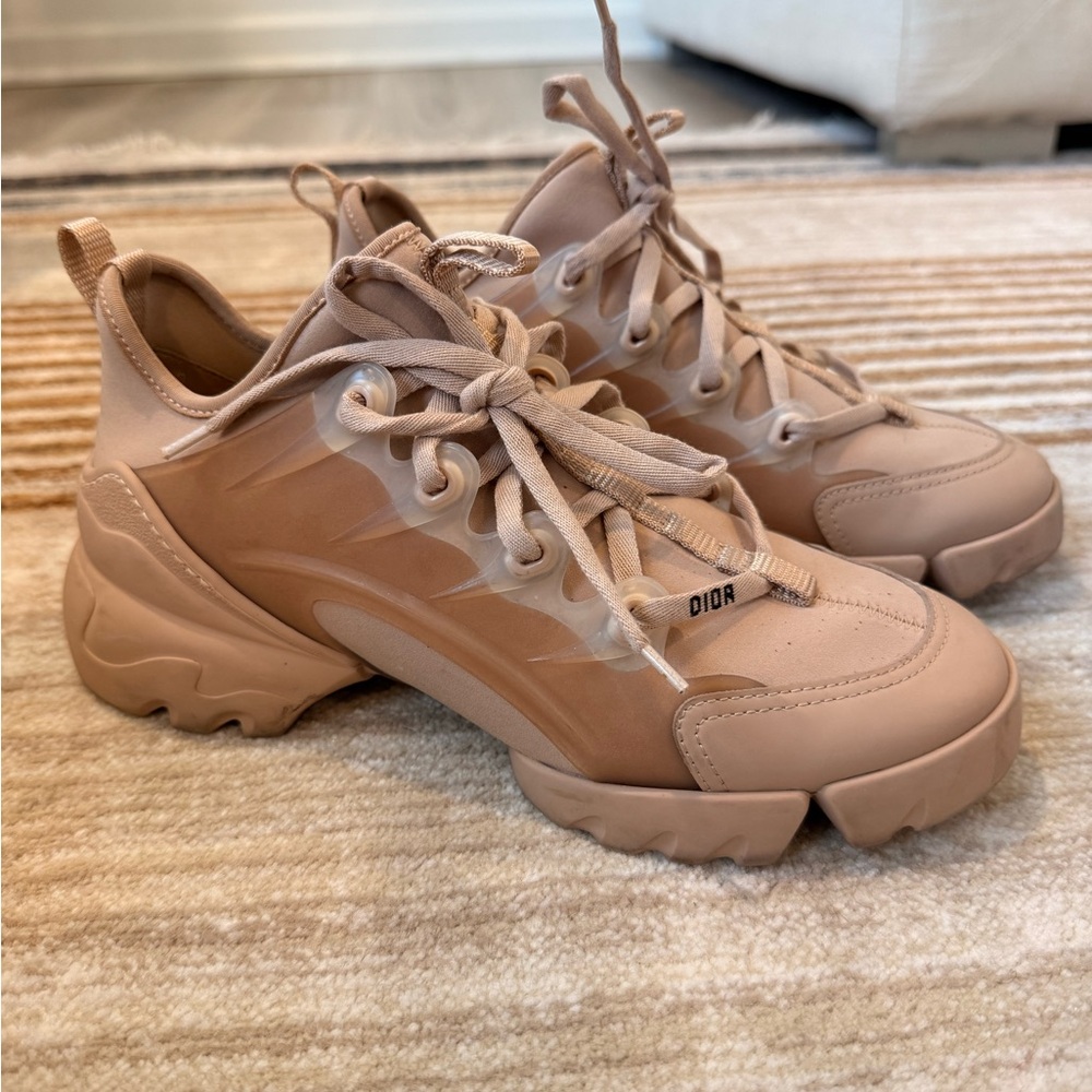 Dior Nude/Taupe Chunky Lace-Up Sneakers - Women's